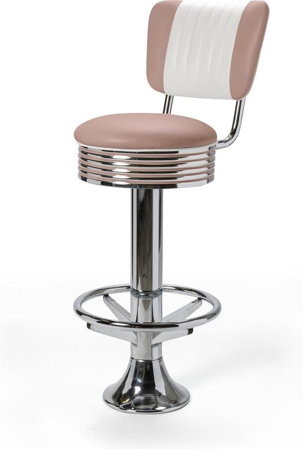 Bel Air Retro Barkruk BS-27CB Footring Dusty Rose