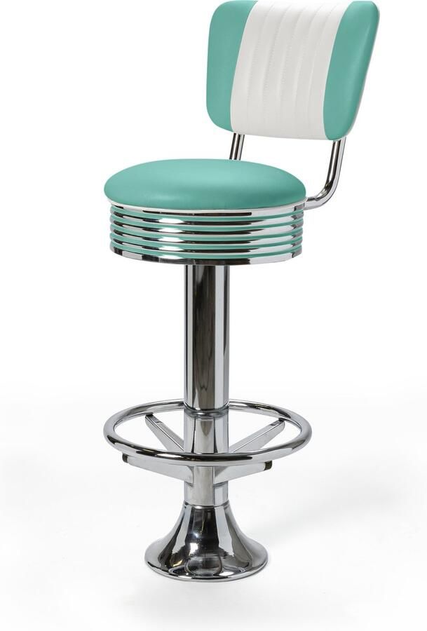 Bel Air Retro Barkruk BS-27CB Footring Turquoise