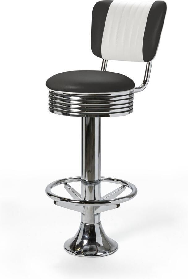 Bel Air Retro Barkruk BS-27CB Footring Zwart