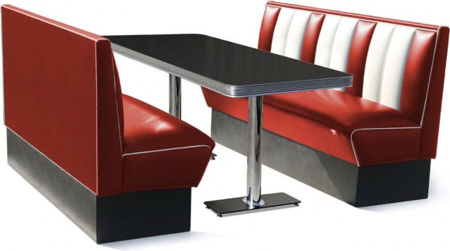 Bel Air Retro Classic Diner Retro Bel Air Set 2 x Bank 150 cm en tafel