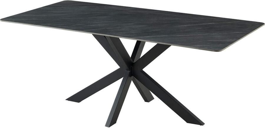 BELFURN eetkamertafel Ash 190x95 cm in grijze keramiek