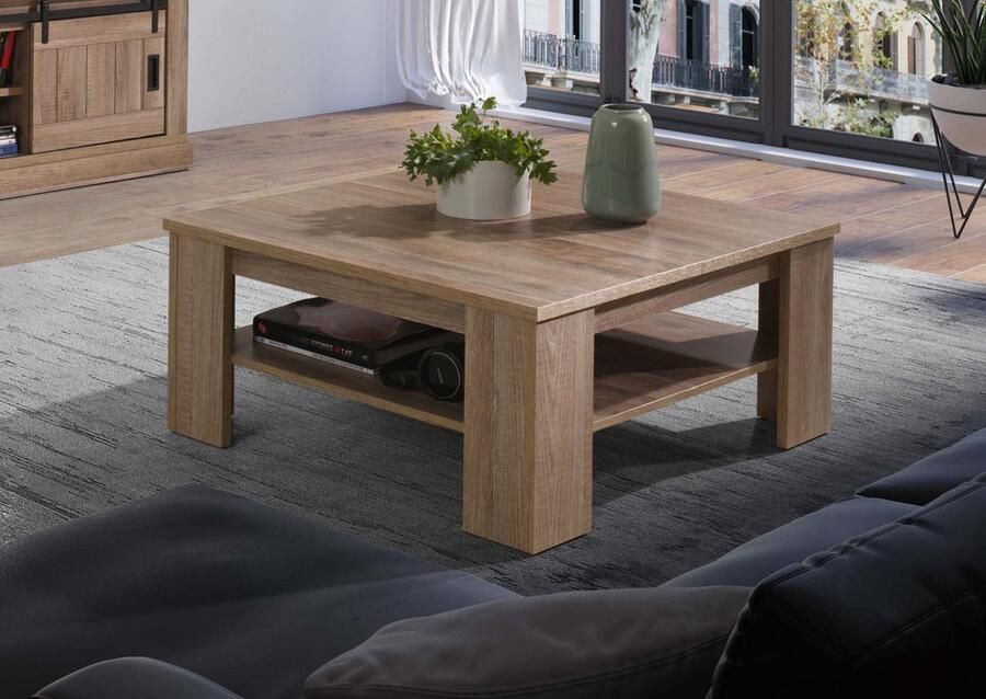 BELFURN Hugo industriele eik salontafel vierkant 90cm