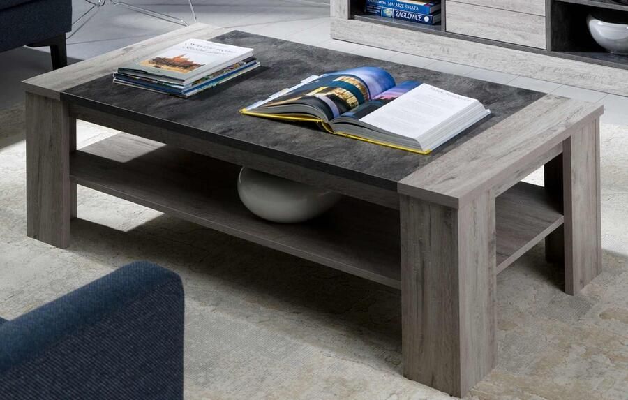 BELFURN Salontafel Tomas 130 x 67 cm in grijze eik