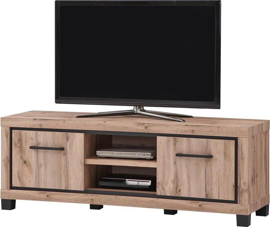 BELFURN Tv-meubel elegant 161 cm 2 deuren in canada eik decor