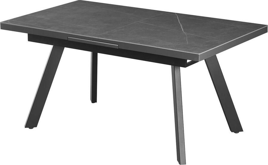 BELFURN Verlengbare eetkamertafel Armani 160 200 x90 cm in grijze keramiek