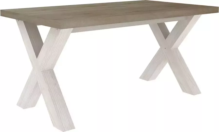 BELFURN Landelijke Eetkamertafel white wash Giorgio 160cm