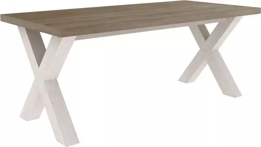 BELFURN Landelijke Eetkamertafel white wash Giorgio 190cm