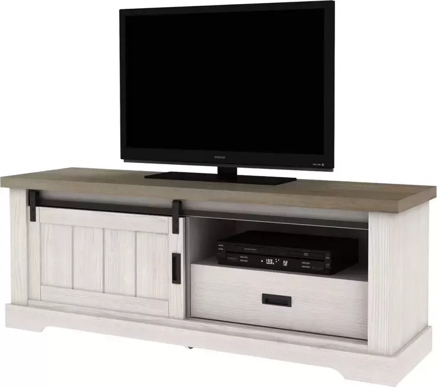 BELFURN Landelijke Tv-meubel white wash Giorgio 160cm