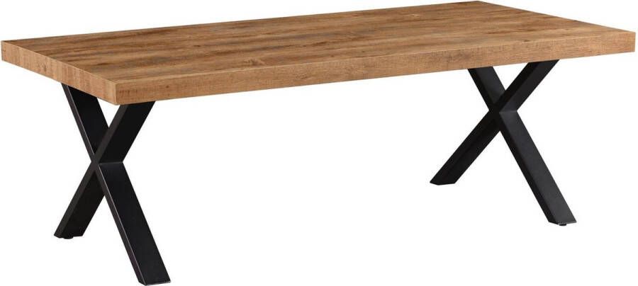 BELFURN salontafel Nestor in mango decor met U-poot in zwart metaal - Foto 2