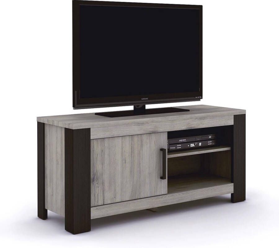 BELFURNID Belfurn Metz tv meubel 120cm in een grijs decor met zwarte profielen