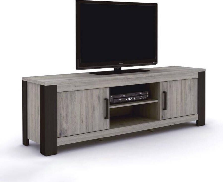 BELFURNID Belfurn Metz tv meubel 170cm in een grijs decor met zwarte profielen