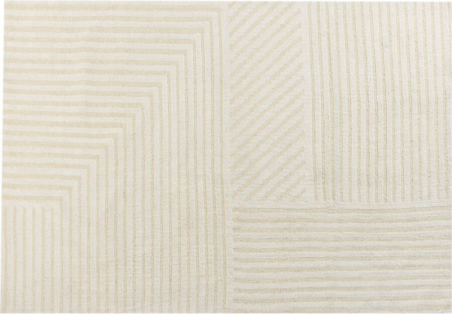 Beliani ABEGUM Vloerkleed Lichtbeige 160 x 230 cm Wol