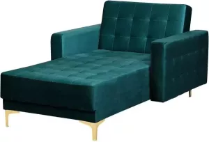Beliani ABERDEEN Chaise longue groen Fluweel
