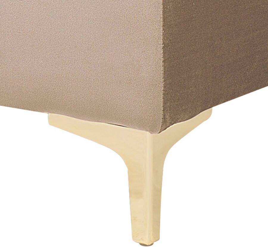 Beliani ABERDEEN Ottomaan Zandbeige Fluweel