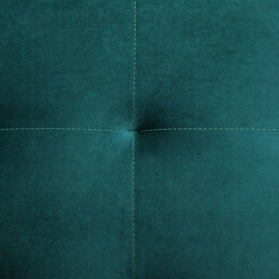 Beliani ABERDEEN Ottomaan Blauwgroen Fluweel