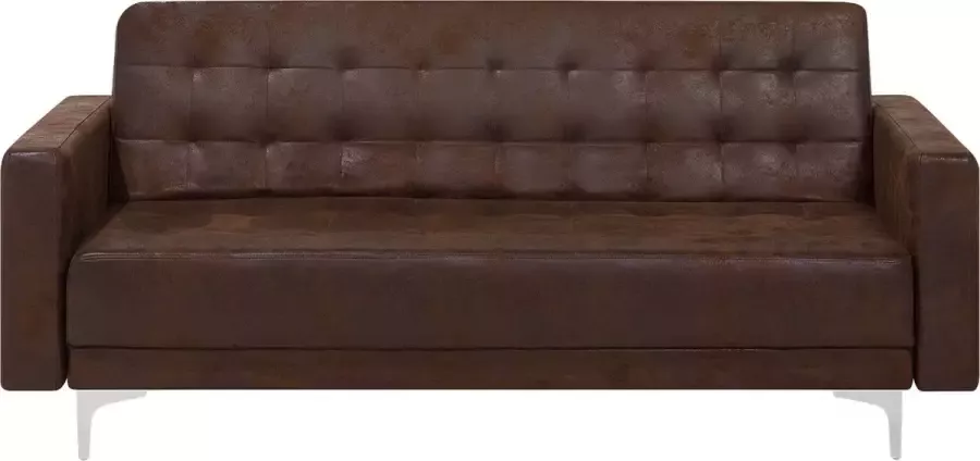 Beliani ABERDEEN Three Seater Sofa Bruin Kunstleer - Foto 1