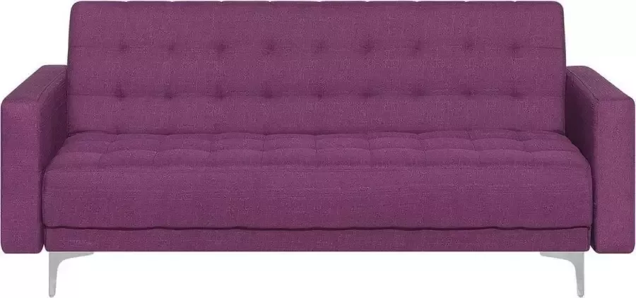 Beliani ABERDEEN Three Seater Sofa Paars Polyester - Foto 1