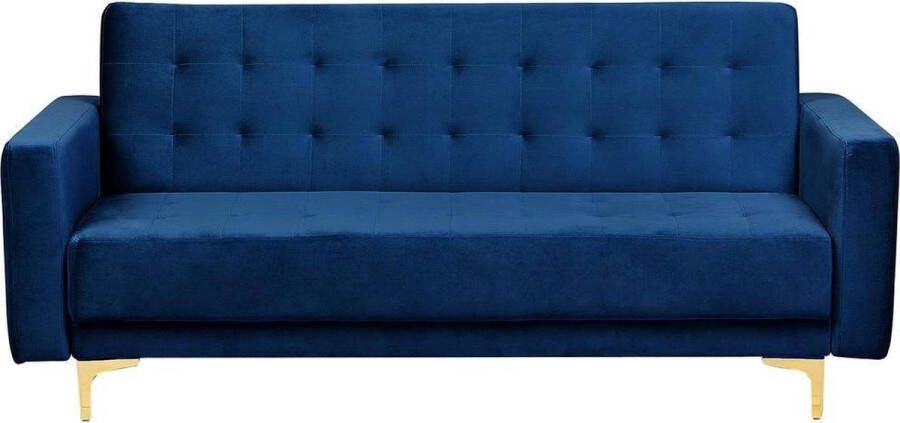 Beliani ABERDEEN Three Seater Sofa Blauw Fluweel - Foto 1