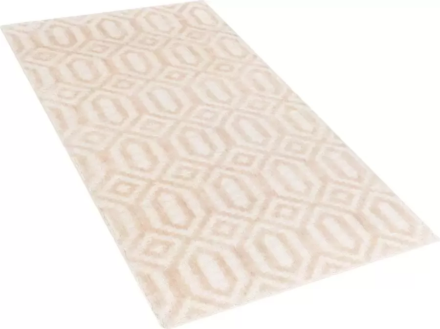 Beliani ADATEPE Laagpolig vloerkleed Beige Viscose