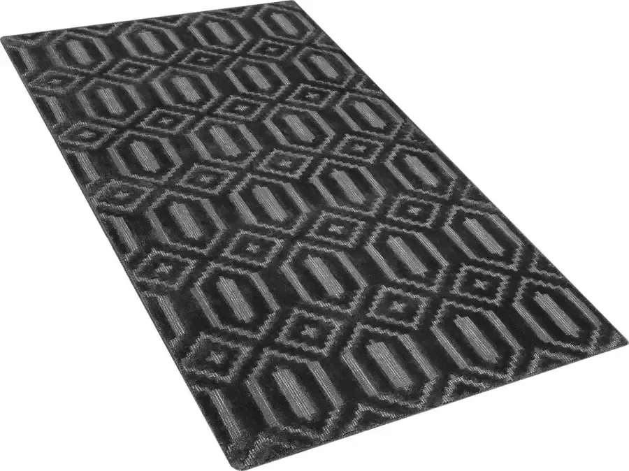 Beliani ADATEPE Laagpolig vloerkleed Donkergrijs 80 x 150 cm Viscose - Foto 2