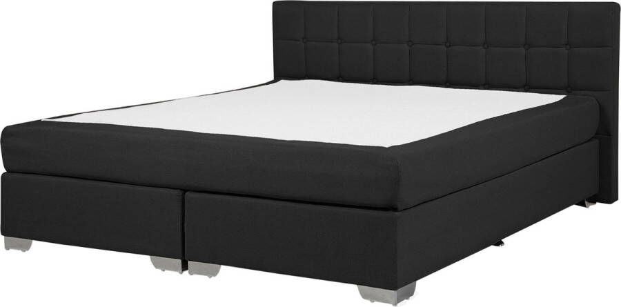 Beliani ADMIRAL Boxspringbed Zwart 140 x 200 cm Polyester - Foto 2