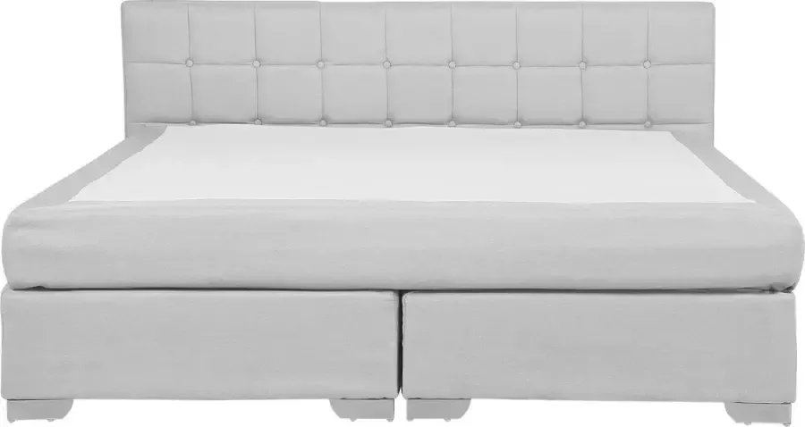 Beliani ADMIRAL Boxspringbed Lichtgrijs 180 x 200 cm Polyester
