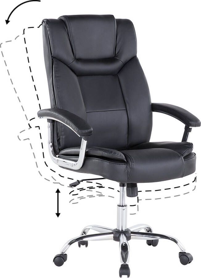 Beliani Advance Bureaustoel Zwart Kunstleer 60x60x116