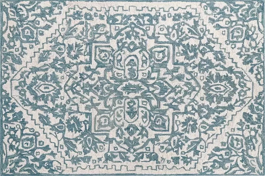 Beliani Vloerkleed wol wit blauw 140 x 200 cm AHMETLI - Foto 3