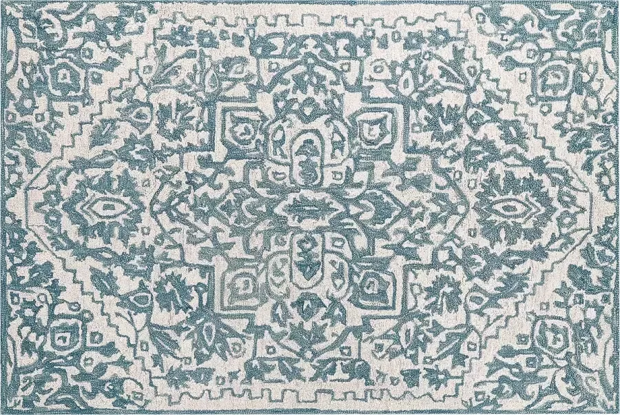 Beliani Vloerkleed wol wit blauw 160 x 230 cm AHMETLI - Foto 2
