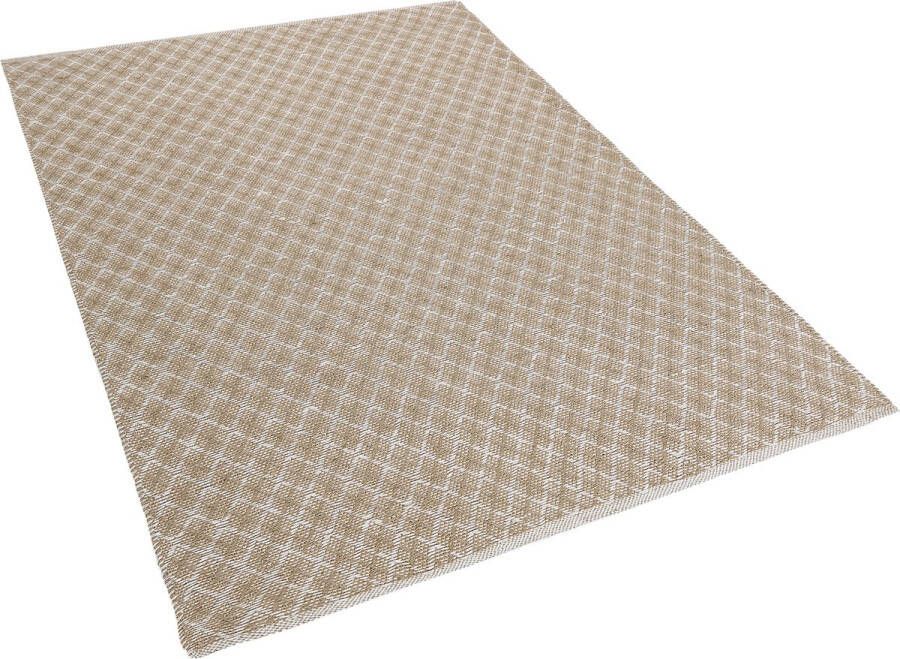 Beliani AKBEZ Laagpolig vloerkleed Beige 140 x 200 cm Jute