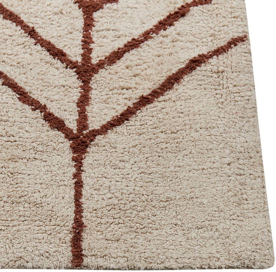 Beliani AKOREN Laagpolig vloerkleed Beige 200 x 200 cm Katoen - Foto 2