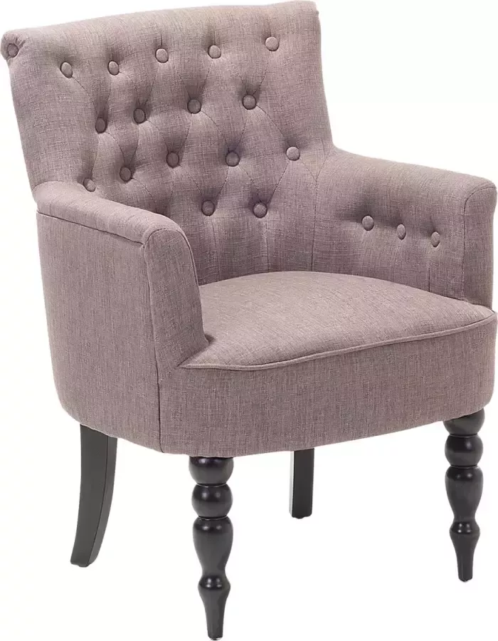 Beliani ALESUND Chesterfield fauteuil Beige Polyester - Foto 2