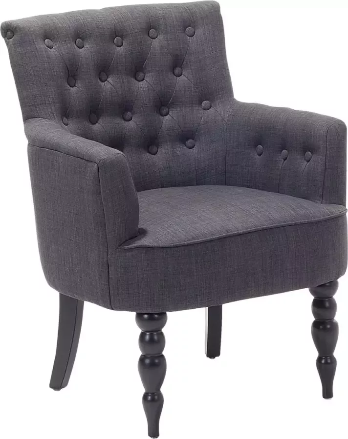 Beliani ALESUND Chesterfield fauteuil Grijs Polyester - Foto 2