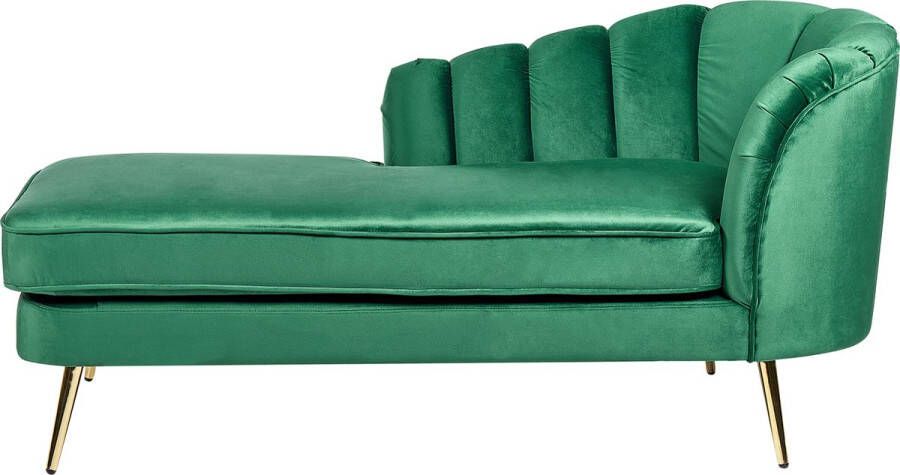 Beliani ALLIER Chaise longue Groen Rechterzijde Fluweel