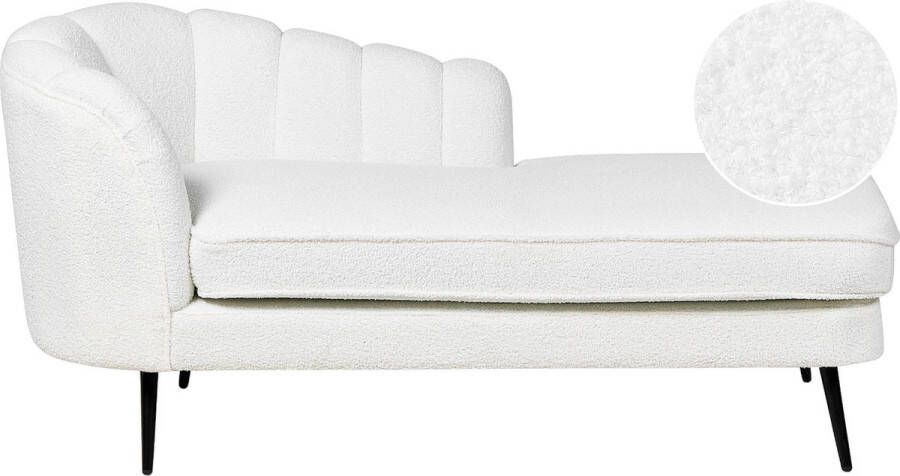 Beliani ALLIER Chaise longue Off-white Linkerzijde Bouclé