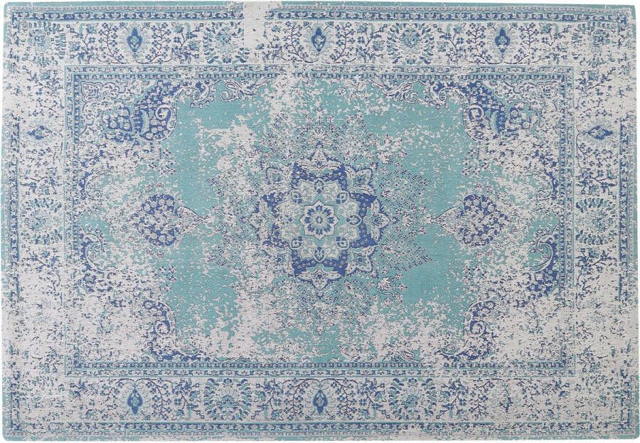 Beliani ALMUS Laagpolig vloerkleed Blauw 160 x 230 cm Katoen - Foto 3