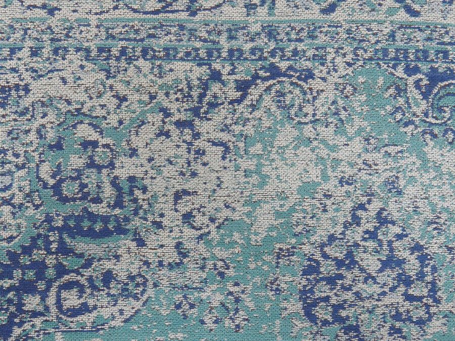 Beliani ALMUS Laagpolig vloerkleed Blauw 160 x 230 cm Katoen