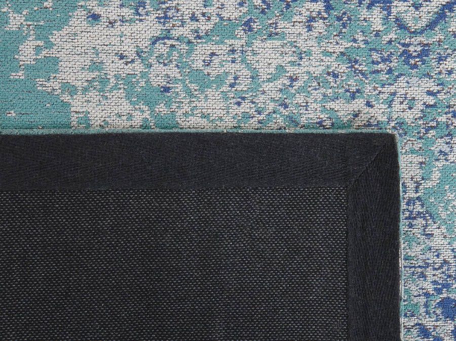 Beliani ALMUS Laagpolig vloerkleed Blauw 160 x 230 cm Katoen - Foto 2