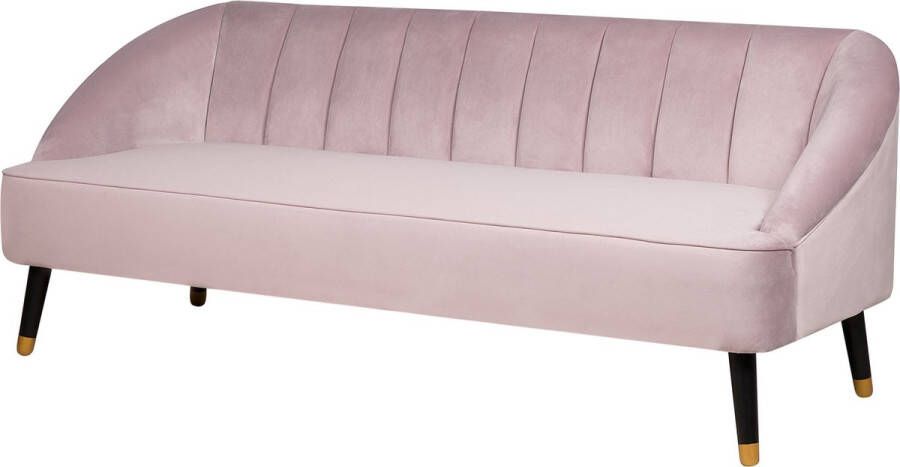 Beliani ALSVAG Three Seater Sofa Roze Fluweel - Foto 1