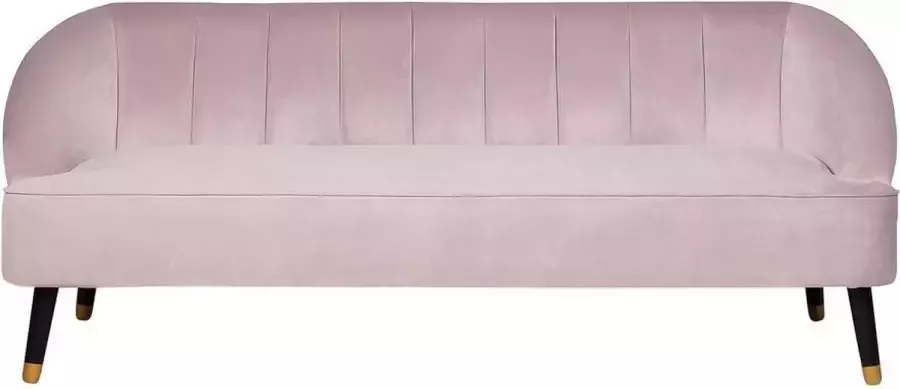 Beliani ALSVAG Three Seater Sofa Roze Fluweel - Foto 2