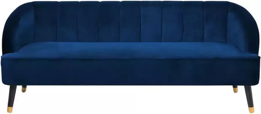 Beliani ALSVAG Three Seater Sofa Blauw Fluweel - Foto 2