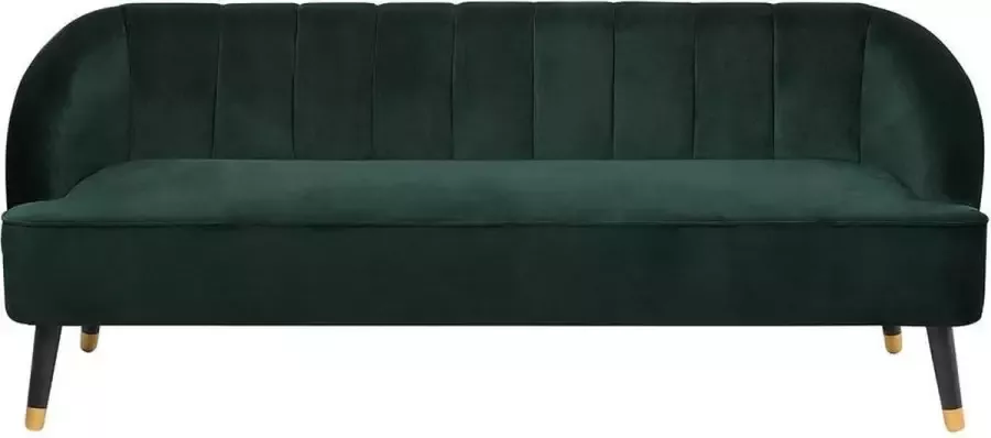 Beliani ALSVAG Three Seater Sofa Groen Fluweel - Foto 2