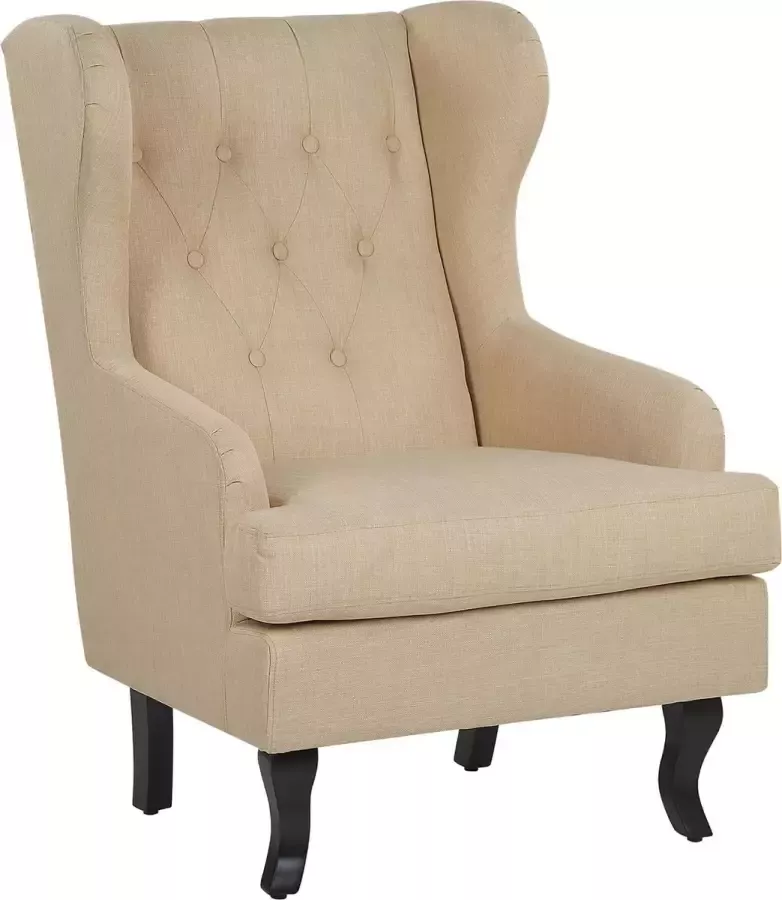 Beliani ALTA Chesterfield fauteuil Beige Polyester - Foto 2