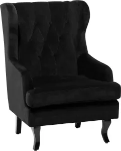 Beliani ALTA Chesterfield fauteuil zwart Fluweel