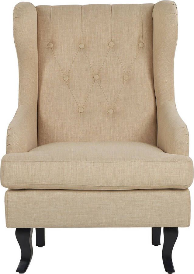 Beliani ALTA Chesterfield fauteuil Beige Polyester - Foto 1
