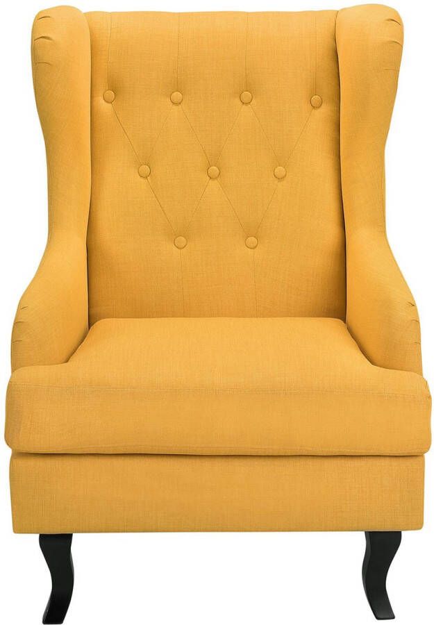 Beliani ALTA Chesterfield fauteuil Geel Polyester - Foto 2