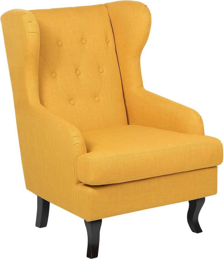 Beliani ALTA Chesterfield fauteuil Geel Polyester - Foto 1