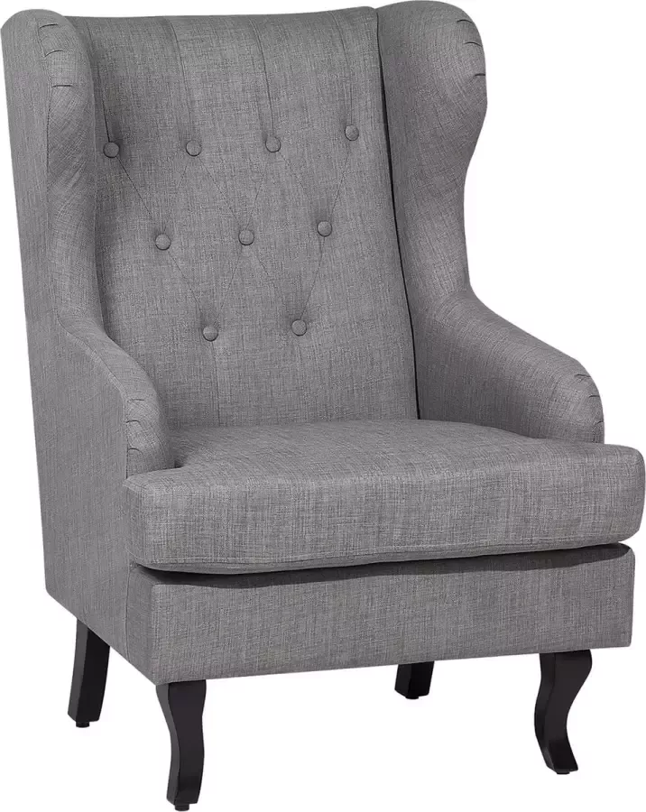 Beliani ALTA Chesterfield fauteuil Grijs Polyester - Foto 1