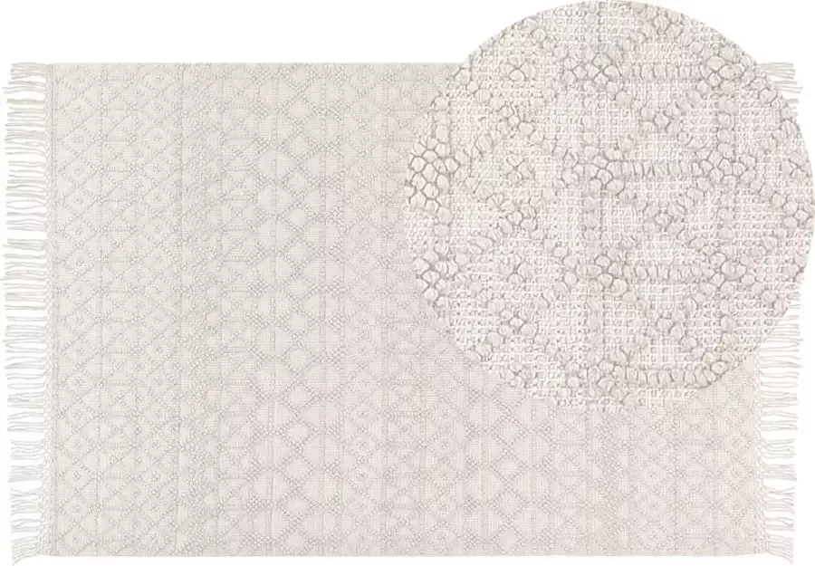 Beliani ALUCRA Modern vloerkleed Lichtbeige 160 x 230 cm Wol