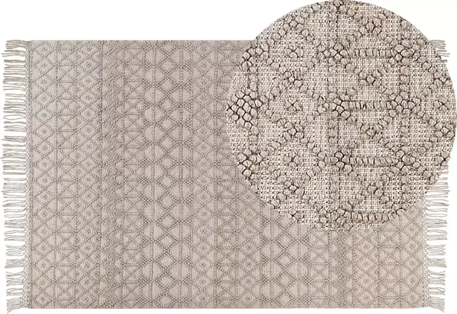 Beliani ALUCRA Modern vloerkleed Zandbeige 200 x 300 cm Wol